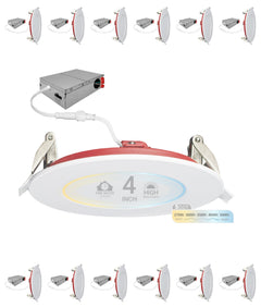 4 Inch Fire Rated LED Recessed Light – 12 Pack, 5 CCT Selectable, Dimmable, Canless Wafer Downlight
