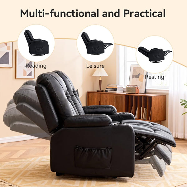 Reclining Sofa Set with Cup Holders – Faux Leather, Multi-Seat Configurations