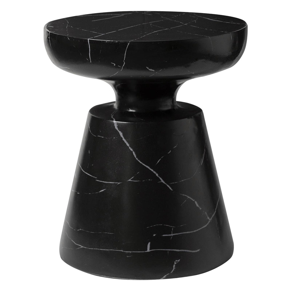Round Fiberstone Pedestal Side Table