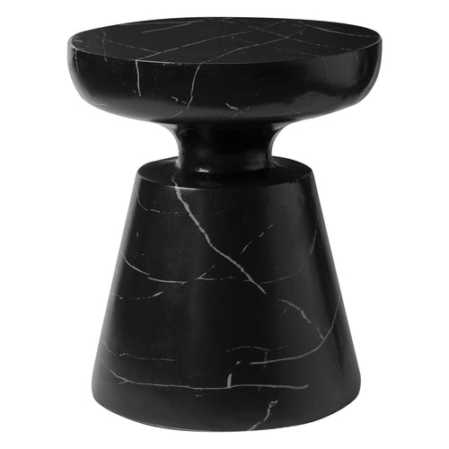 Round Fiberstone Pedestal Side Table