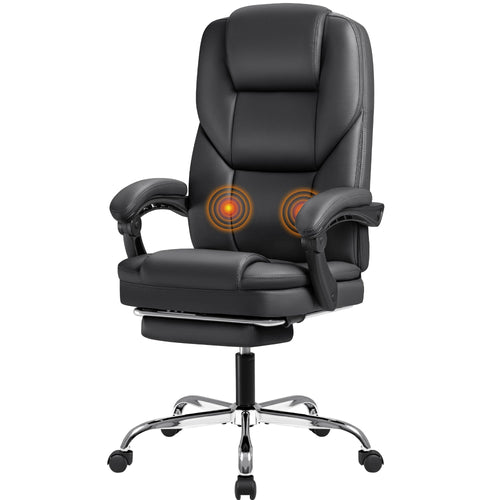 Reclining Executive Office Chair with Footrest & Lumbar Support