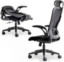 Foldable Ergonomic Mesh Office Chair with Flip-Up Arms