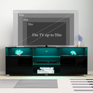 LED TV Stand with Storage Drawers & Shelves