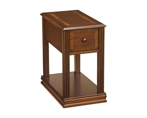 Chairside End Table with Drawer and Fixed Shelf
