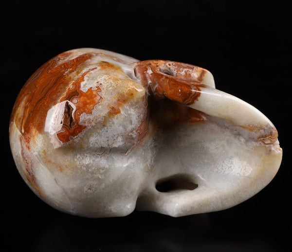 Red Crazy Lace Agate Crystal Skull Sculpture