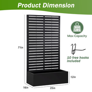 Metal Raised Garden Bed with Trellis & Privacy Screen