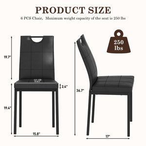 7-Piece Dining Table Set with 6 Upholstered Chairs