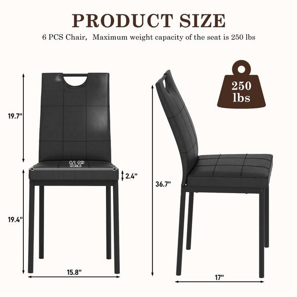 7-Piece Dining Table Set with 6 Upholstered Chairs