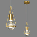 Gold Crystal Globe Pendant Light – 1-Light Dimmable LED Ceiling Fixture
