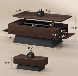 47.2" Lift Top Coffee Table with Hidden Storage