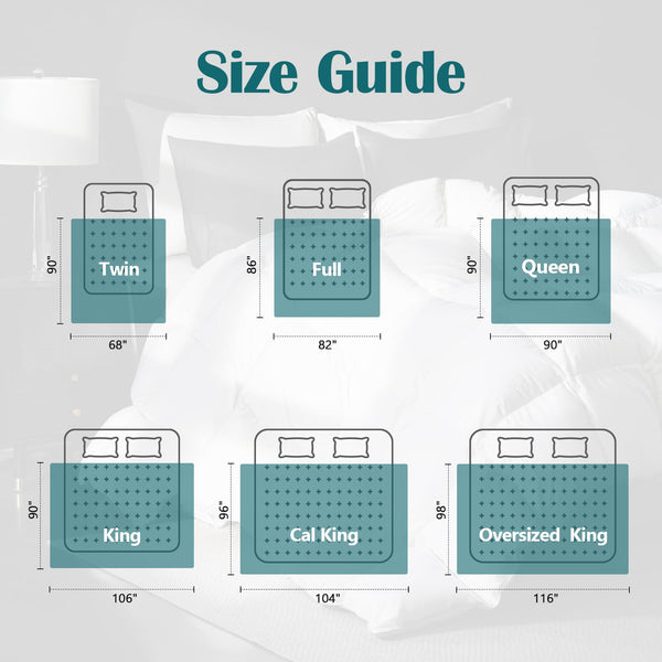 Goose Down Comforter – All Season Duvet Insert with Cotton Cover