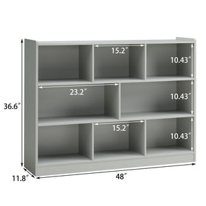 3-Tier 8-Section Bookshelf Storage Organizer