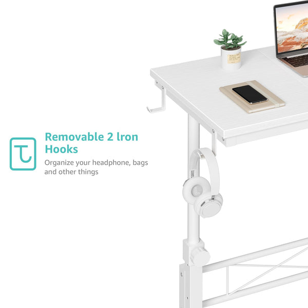 Adjustable Height Rolling Laptop Desk with Wheels