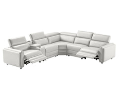 129-Inch Power Recliner Sectional Sofa with Console & Speakers