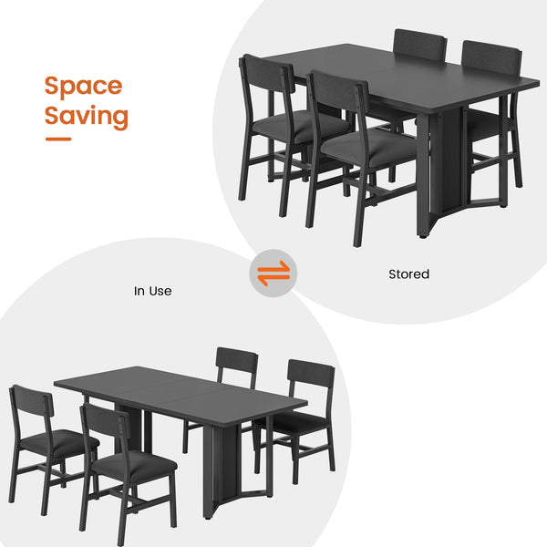 Extendable Dining Table Set with Cushioned Chairs | Seats 4–6