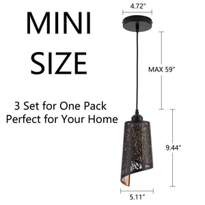 Black Gold Hollow-Carved Pendant Light – Farmhouse Metal Fixture