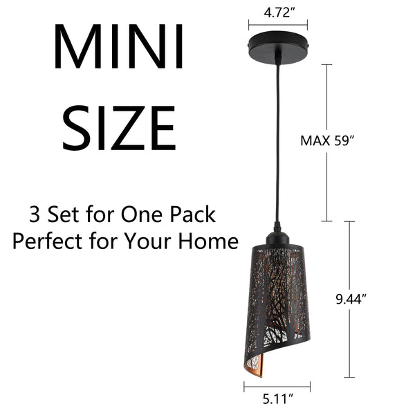 Black Gold Hollow-Carved Pendant Light – Farmhouse Metal Fixture
