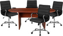 6-Piece Oval Conference Table Set with Executive Chairs