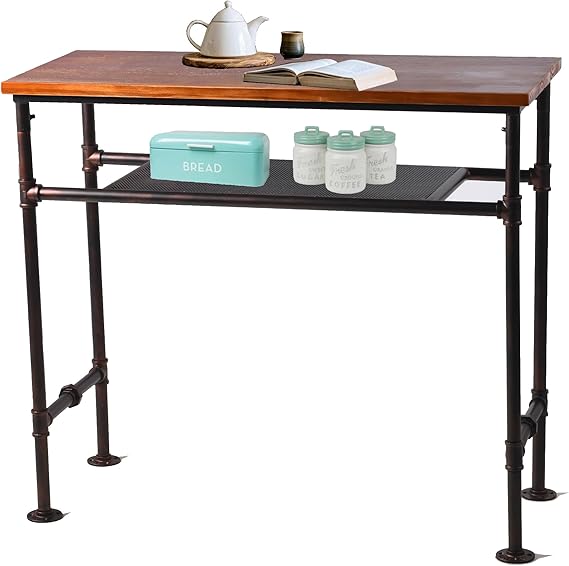 Industrial Pub Bar Table – Pine Wood Top & Steel Frame