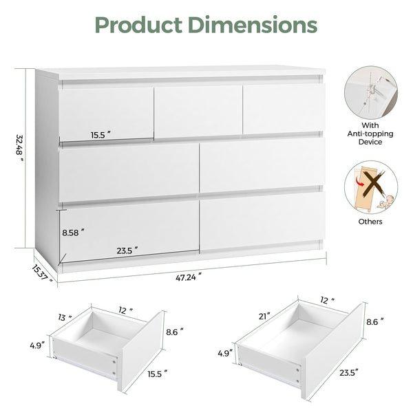 7-Drawer Dresser with Deep Storage