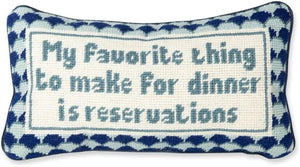 Needlepoint Decorative Throw Pillow – Blue, 8" x 14"