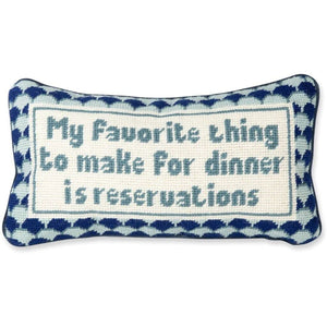 Needlepoint Decorative Throw Pillow – Blue, 8" x 14"