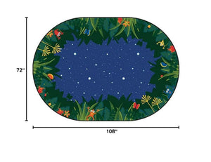 Blue Oval Kids Area Rug 6ft x 9ft — Nylon Tufted Stain-Resistant