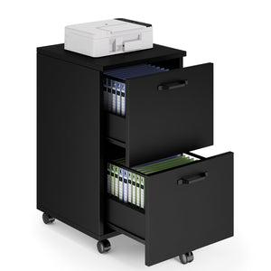 2-Drawer Rolling Filing Cabinet with Printer Stand