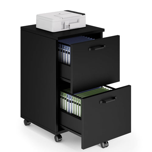 2-Drawer Rolling Filing Cabinet with Printer Stand
