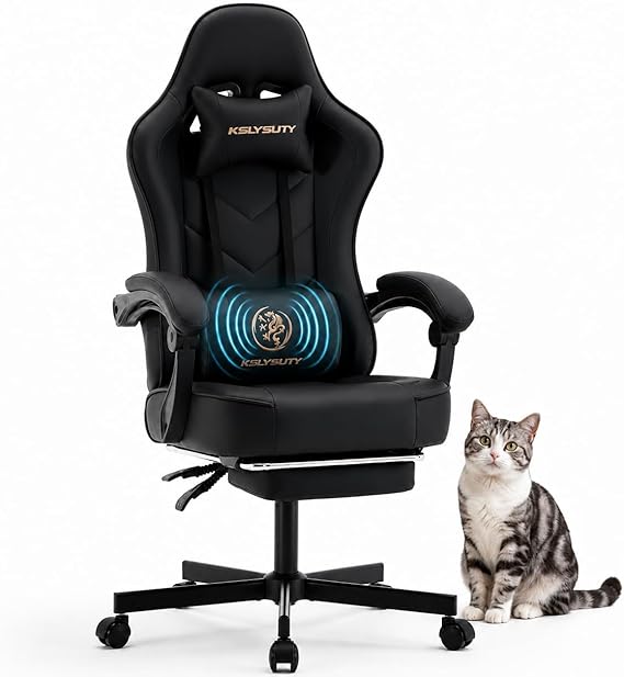 Ergonomic Gaming Chair with Footrest & Lumbar Support