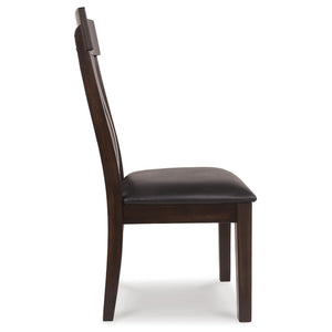 Faux Leather Rake Back Dining Chairs Set of 2