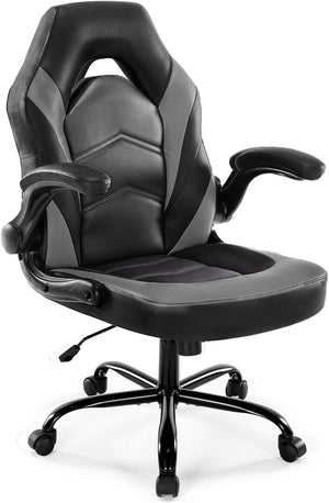 Ergonomic Gaming Chair with Lumbar Support and Flip-Up Armrest