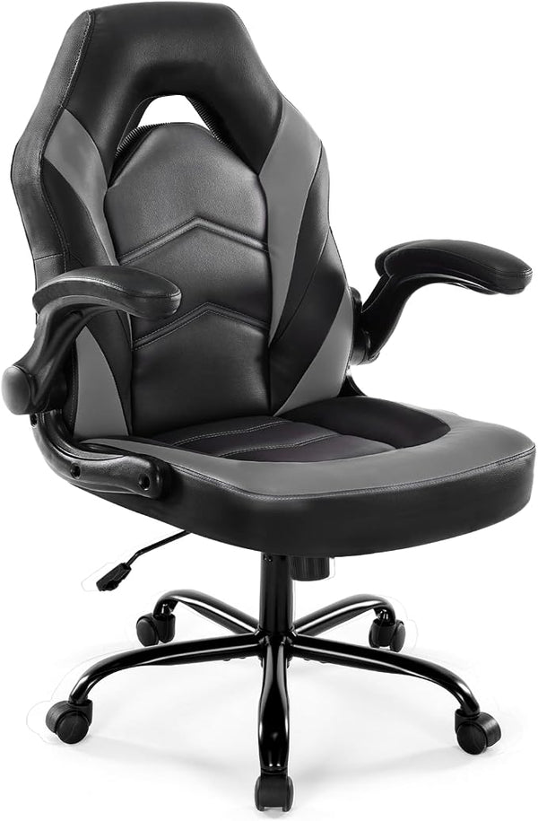Ergonomic Gaming Chair with Lumbar Support and Flip-Up Armrest