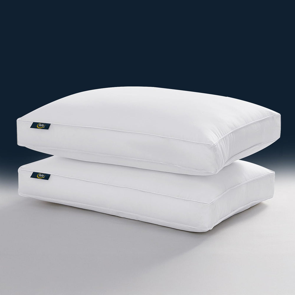 Goose Feather Down Bed Pillows – Set of 2