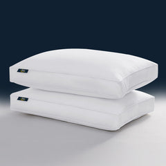 Goose Feather Down Bed Pillows – Set of 2