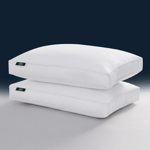 Goose Feather Down Bed Pillows – Set of 2