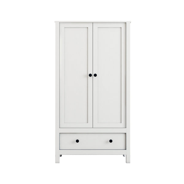 2-Door Wardrobe with Drawer and Hanging Rail