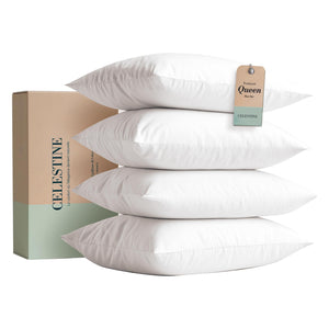 Microfiber Bed Pillows Set of 4 – Down Alternative, Queen & King