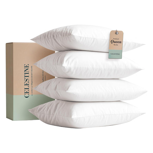 Microfiber Bed Pillows Set of 4 – Down Alternative, Queen & King