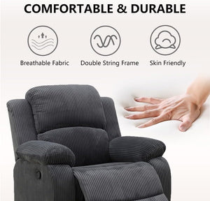L-Shape Sectional Reclining Sofa Set with Drop-Down Table & Storage Console
