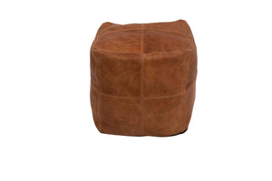 Square Leather Pouf Ottoman – Unstuffed Footstool
