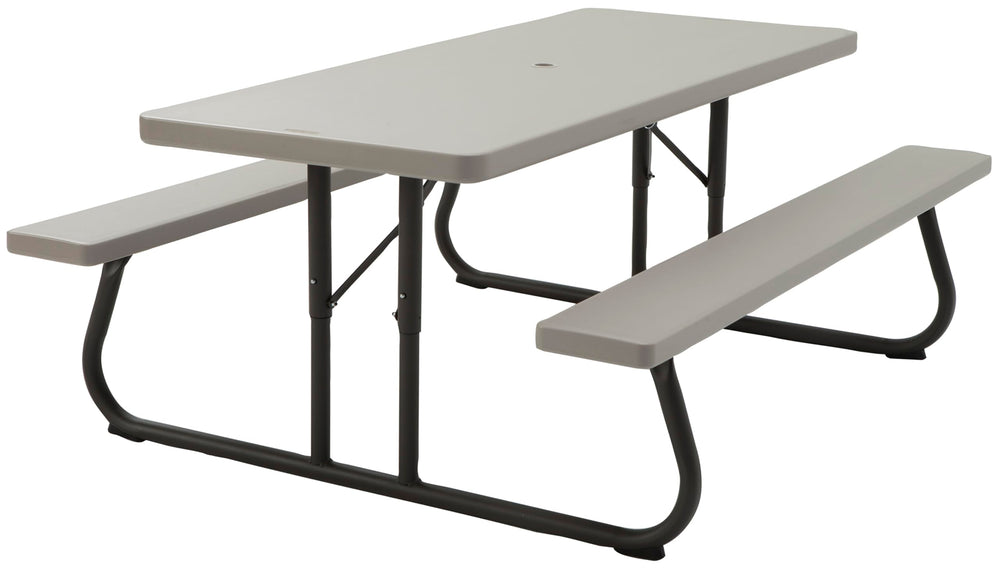 6-Foot Folding Picnic Table with Attached Bench Seating