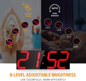 18-Inch LED Digital Wall Clock with Remote Control