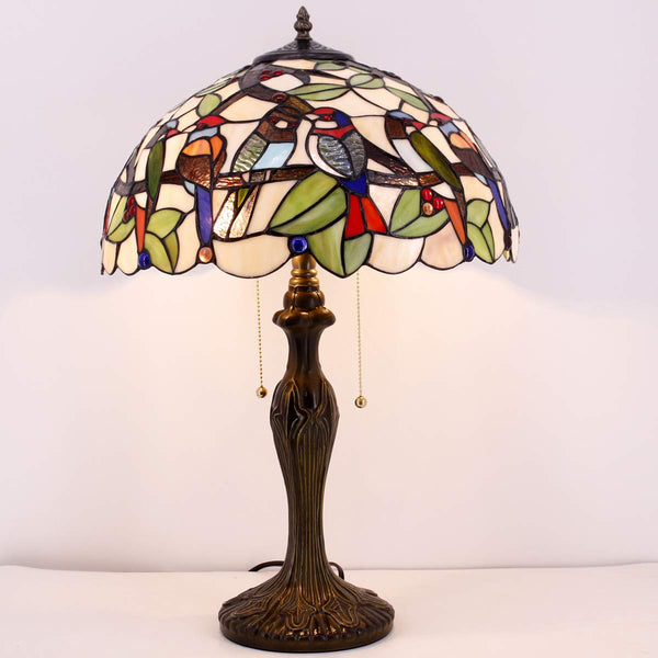 Tiffany Stained Glass Table Lamp – Double Birds