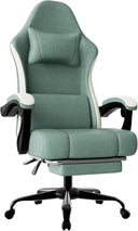 High Back Fabric Gaming Chair with Footrest