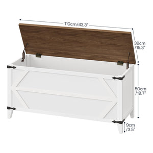 Storage Bench with Toy Box & Safety Hinges – Rustic White