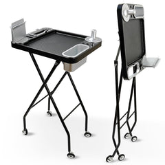 Folding Salon Rolling Tray with Wheels