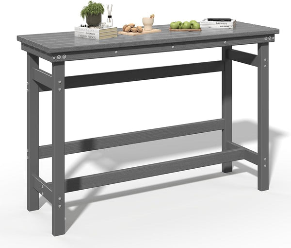 Outdoor HDPE Bar Table 41" Counter Height Rectangle Patio Bar Table