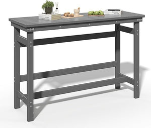 Outdoor HDPE Bar Table 41" Counter Height Rectangle Patio Bar Table