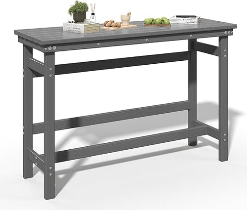 Outdoor HDPE Bar Table 41" Counter Height Rectangle Patio Bar Table